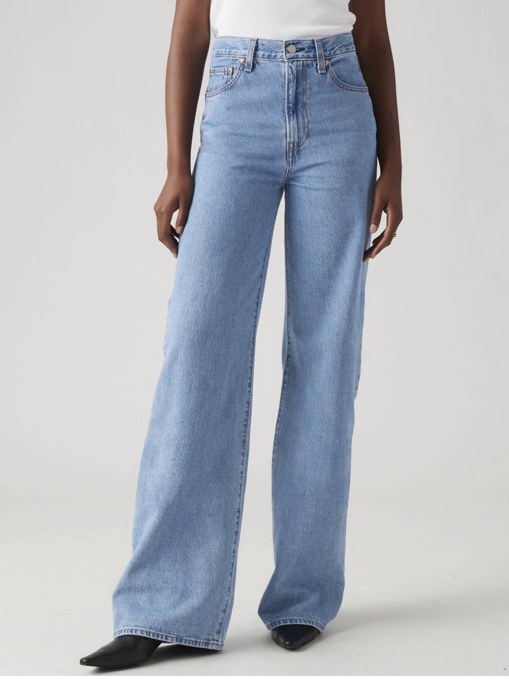 Levi's Light Blue High-Rise Wide-Leg Jeans